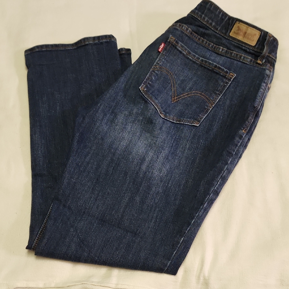 Levi's Women's Dark Blue Straight Leg Jeans Perfect Waist 525